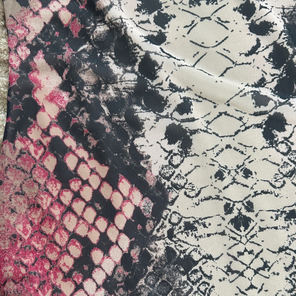 AFRM Pink and Black Snake-Print Midi Dress - Picture 2 of 5